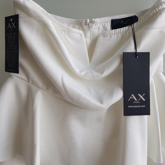 AX Paris strapless bandeau peplum dress in WHITE - Picture 4 of 5